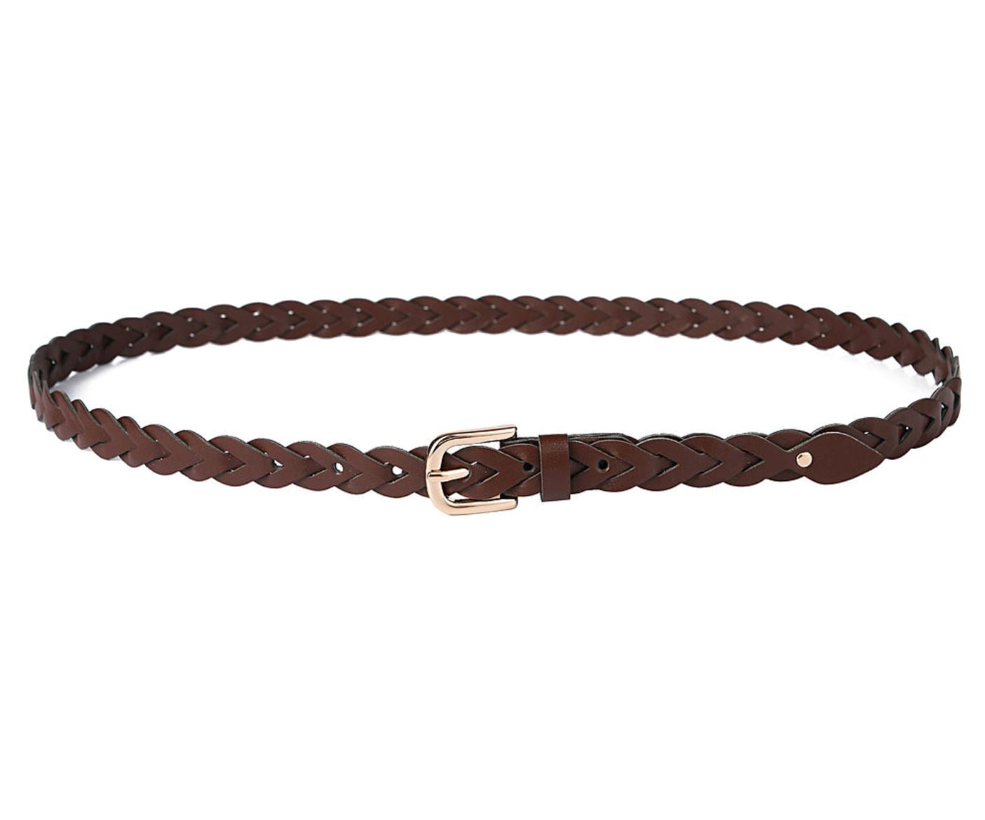 Brown Plait Style Belt