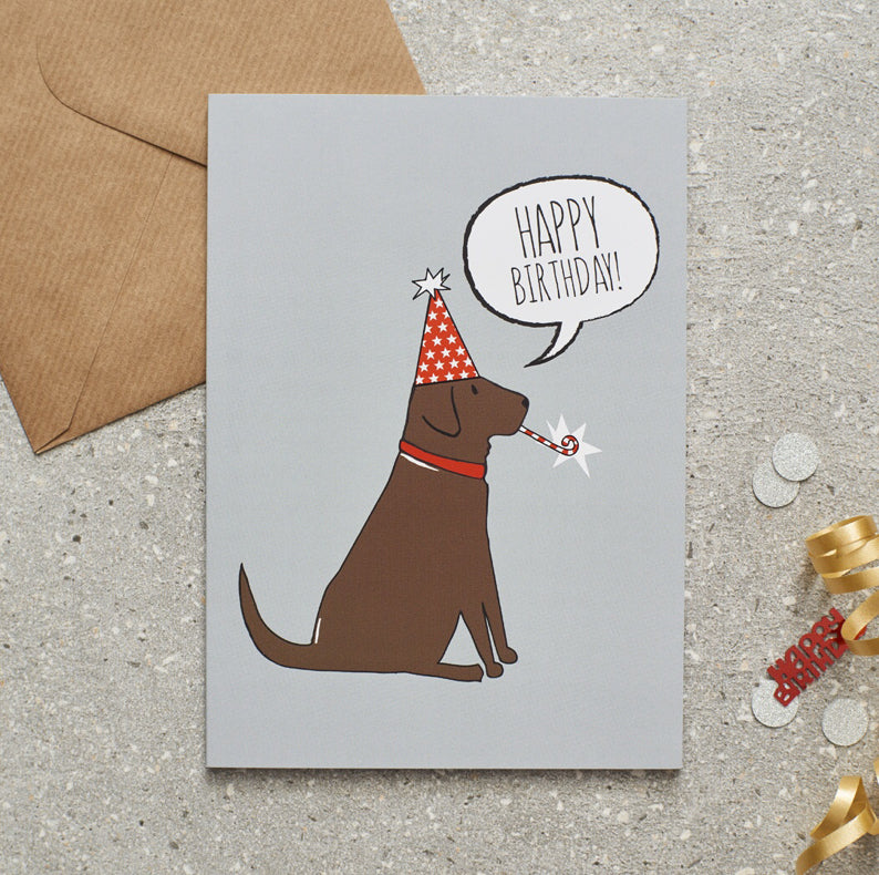 Chocolate Labrador Birthday Card