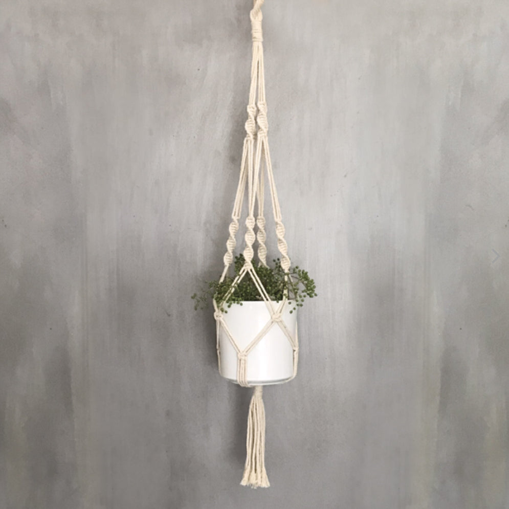 Macrame Cream Holder With Pot - East Of India