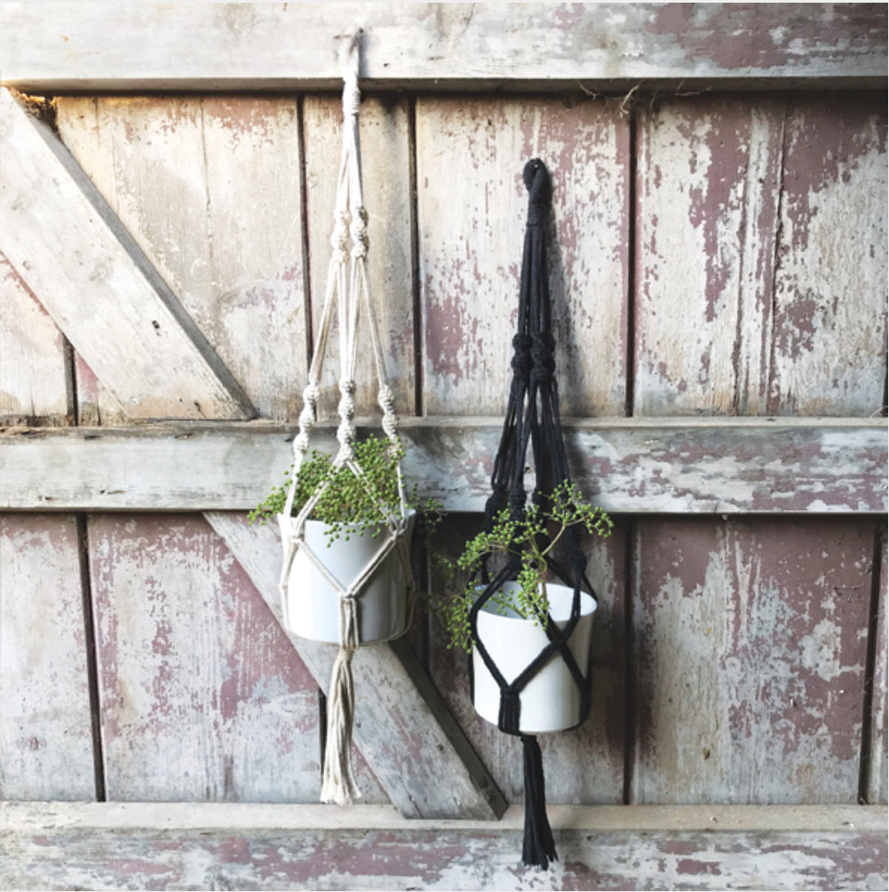 Macrame Cream Holder With Pot - East Of India