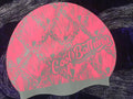Swim Cap Crochet Design - Pink on Silver