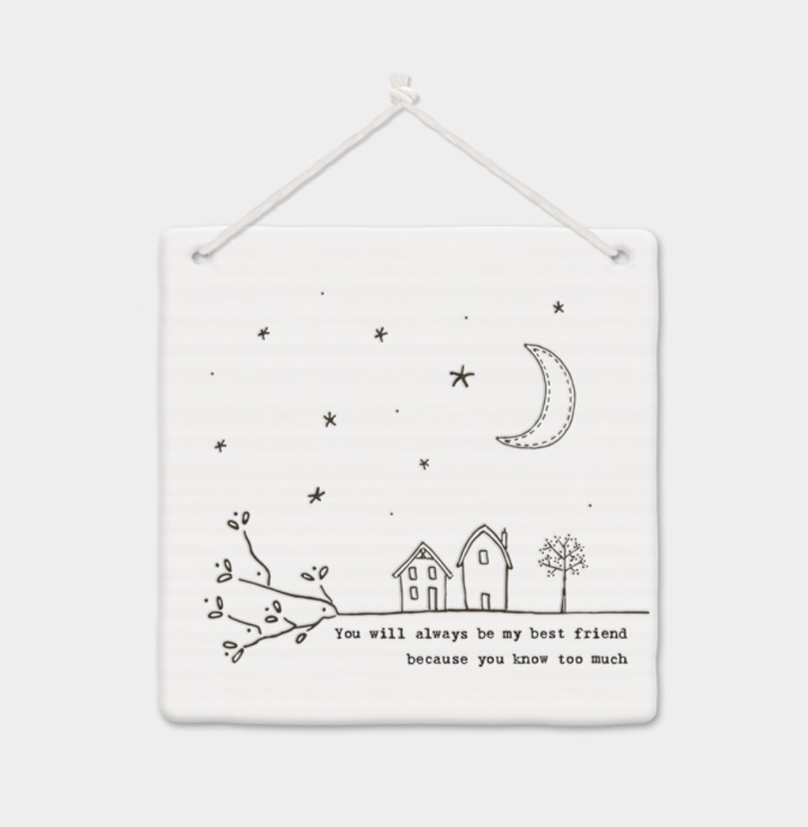 East Of India ‘Always My Best Friend’ Hanging Porcelain Plaque