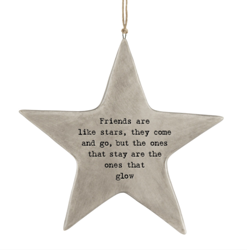‘Friends Are Stars’ Rustic Hanging Star - East Of India
