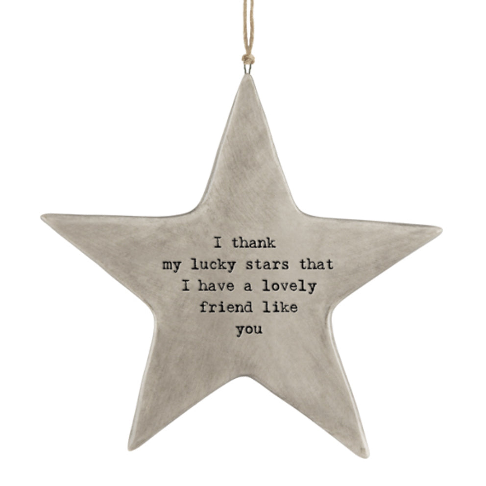 ‘Lucky Stars’ Rustic Hanging Star - East Of India