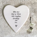‘May Your Days’ Porcelain Coaster - East Of India