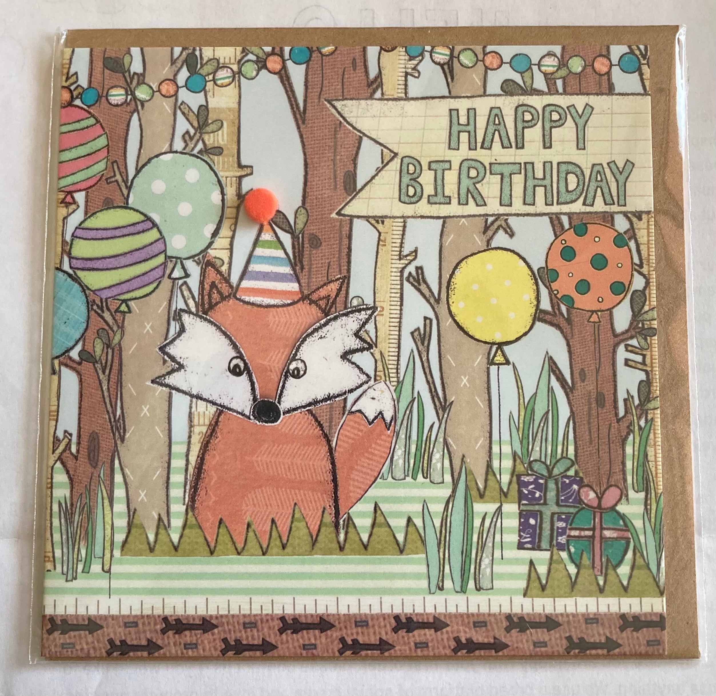 Fox happy birthday card