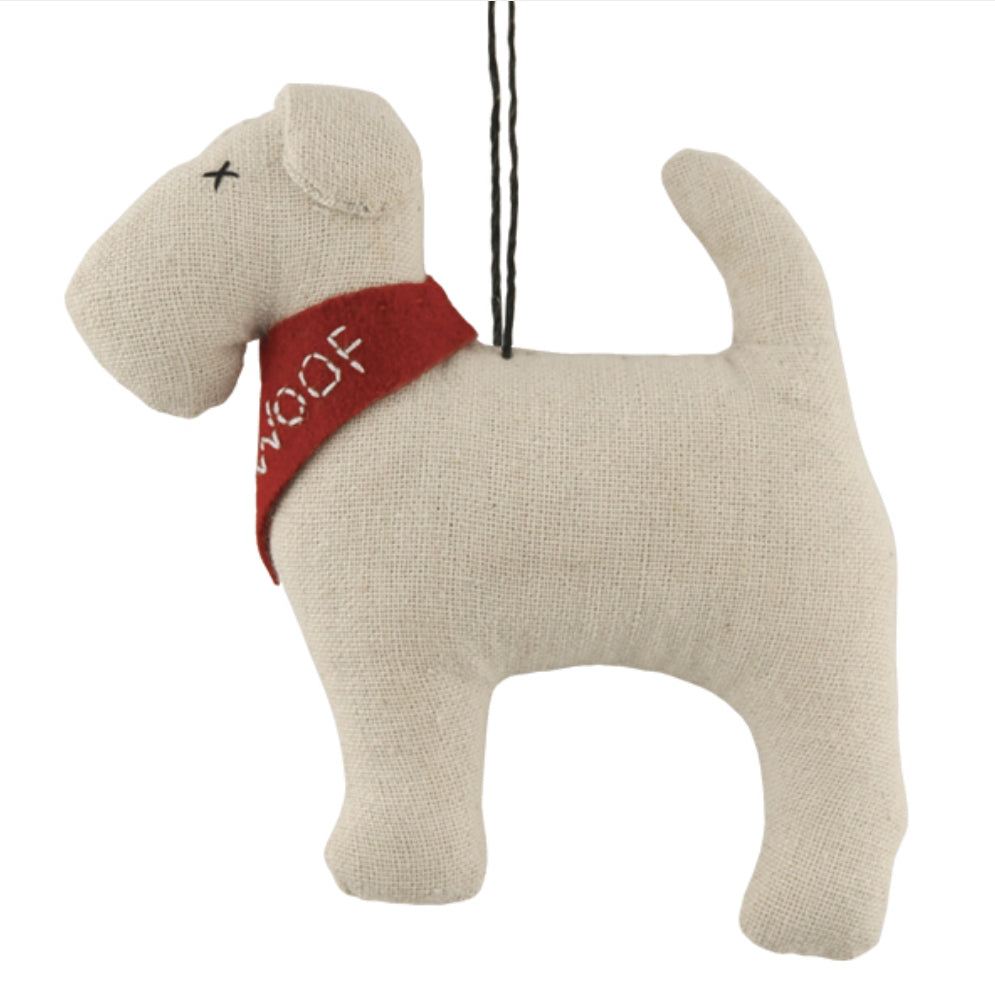 Hanging Dog Red Scarf Decoration - East Of India