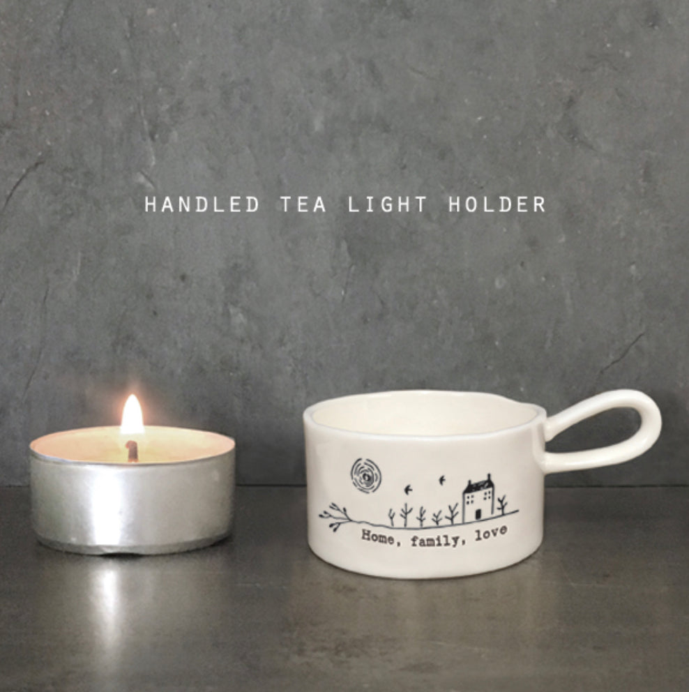 Home, Family, Love Handled Tea Light Holder - East Of India