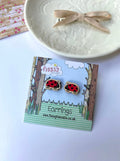 Ladybird Wooden Earrings