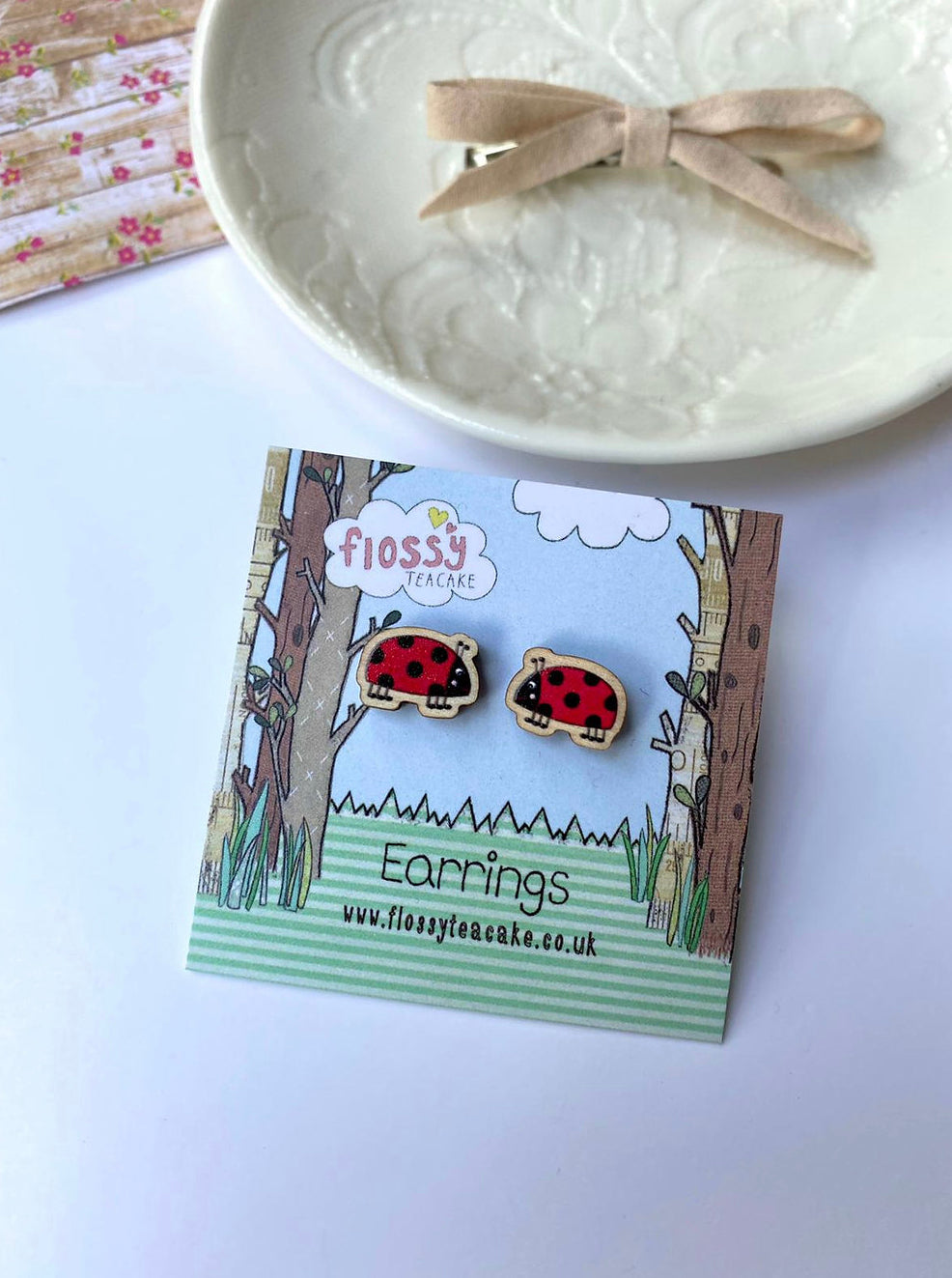 Ladybird Wooden Earrings