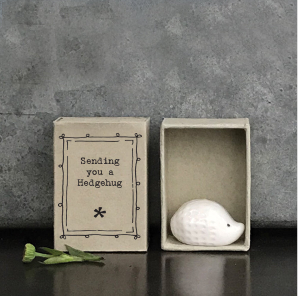 Matchbox hedgehog saying sending you a hedgehug matchbox keepsake 