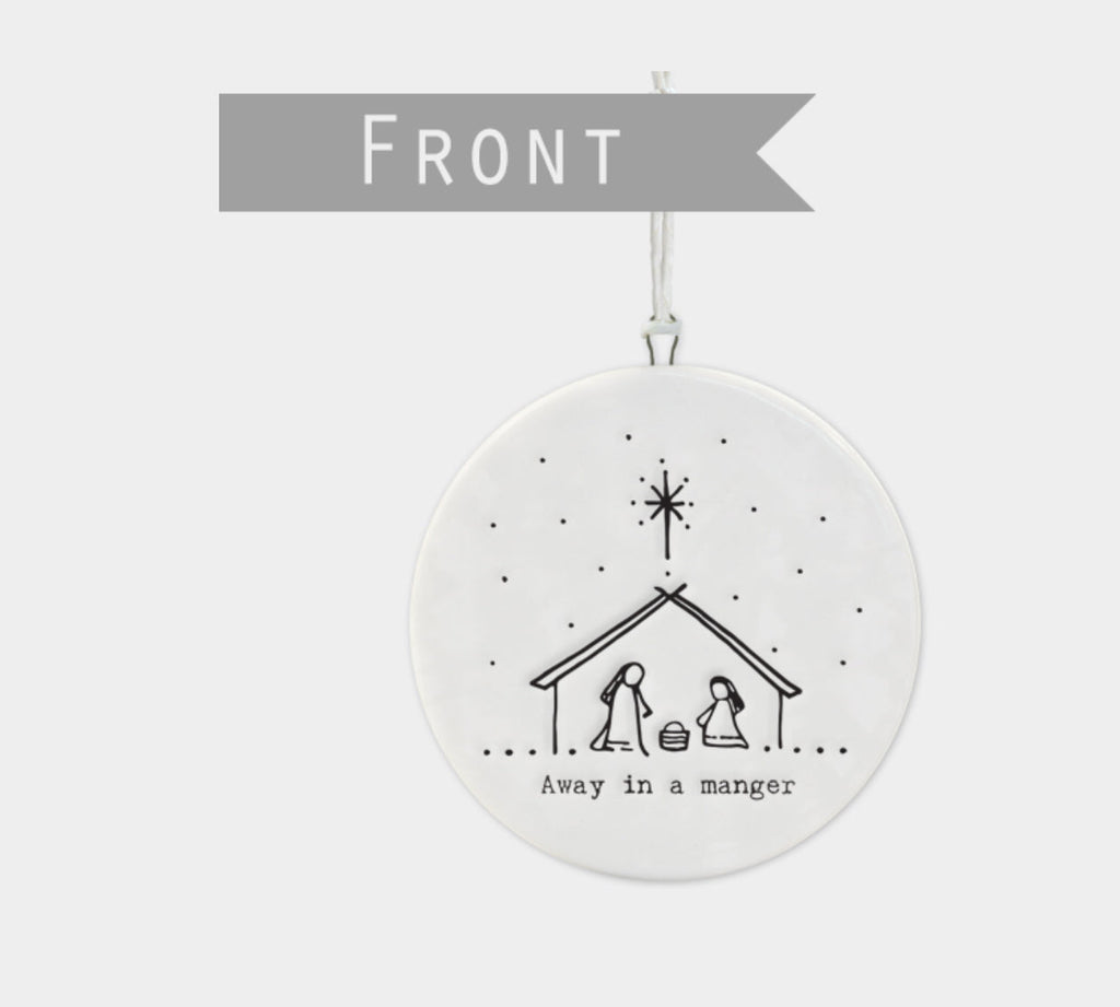 Nativity Scene Porcelain Bauble - East Of India
