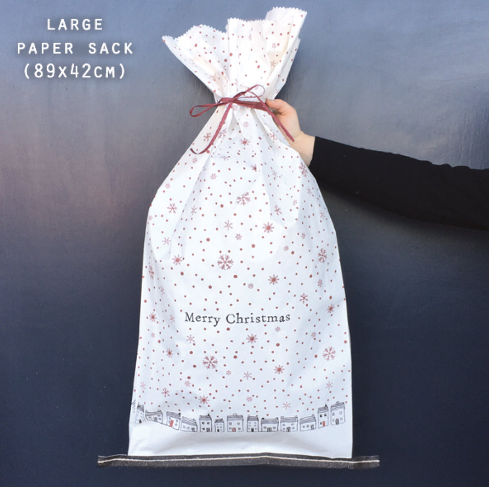 Paper Sack - White Houses in Snow - East of India
