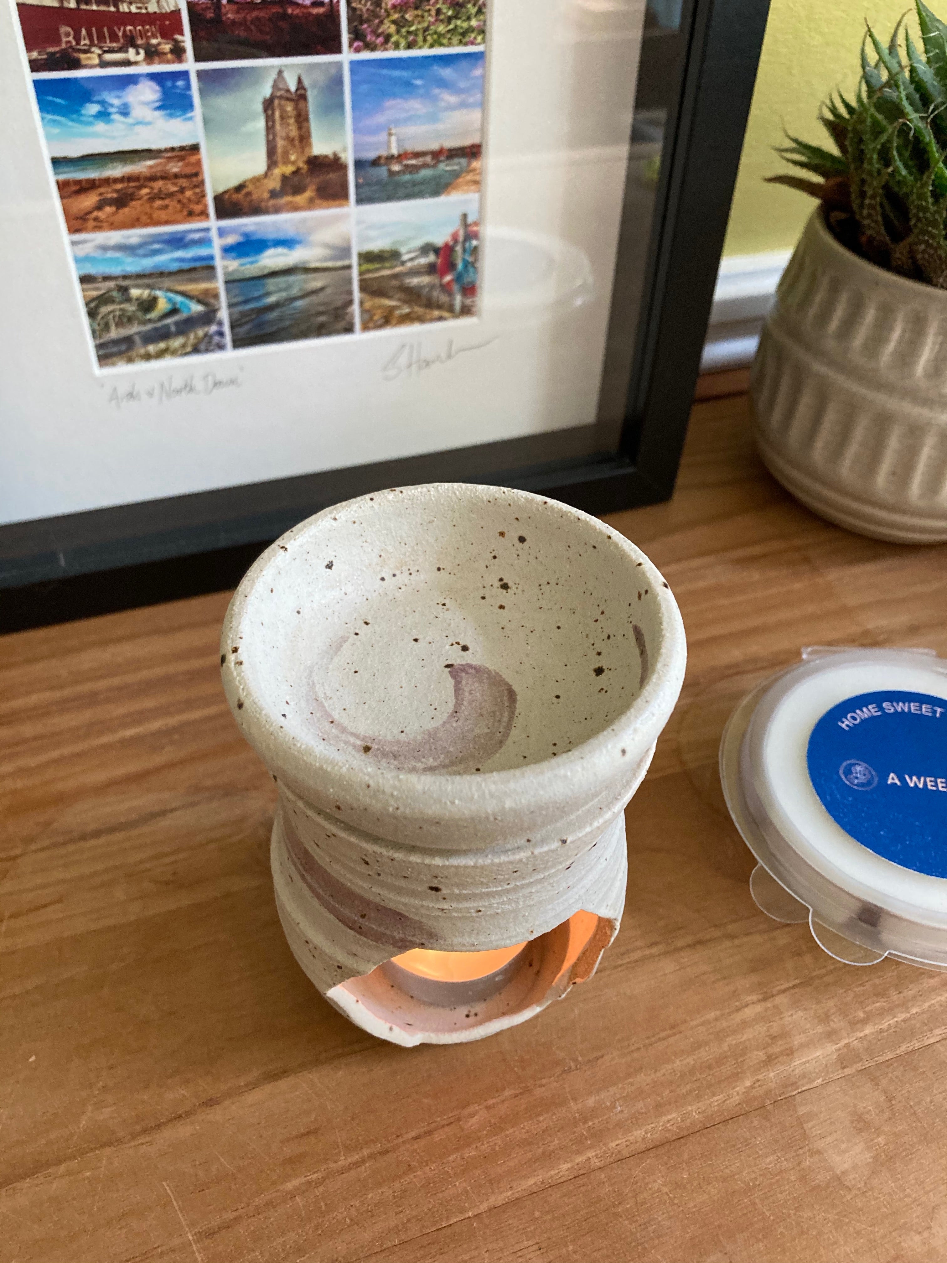 Purple Speckled Ceramic Wax Burner - Beehive Ceramics