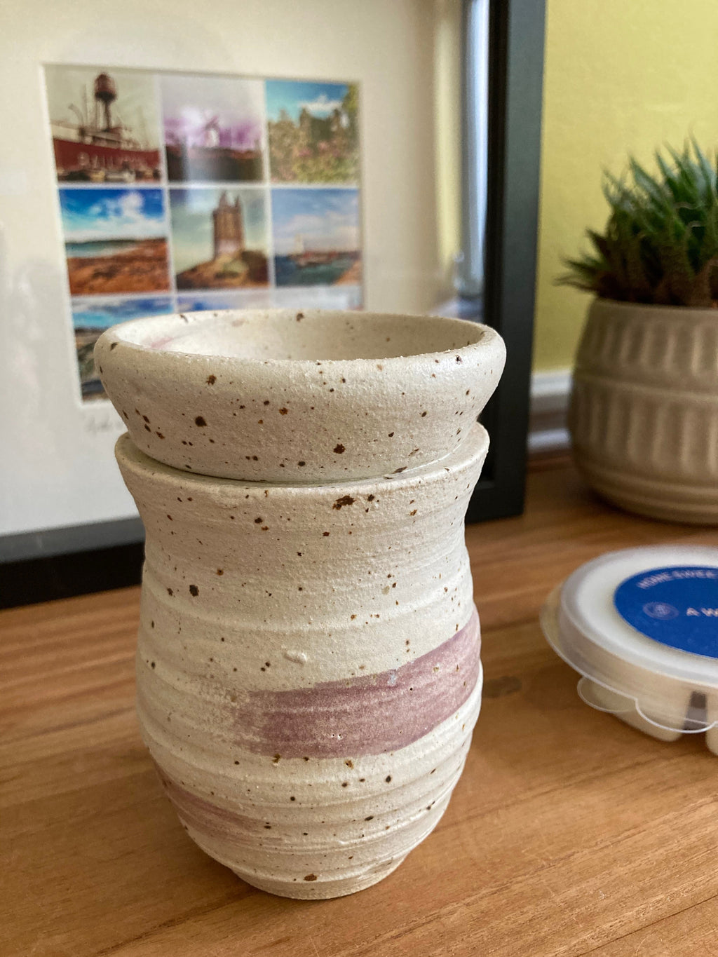 Purple Speckled Ceramic Wax Burner - Beehive Ceramics