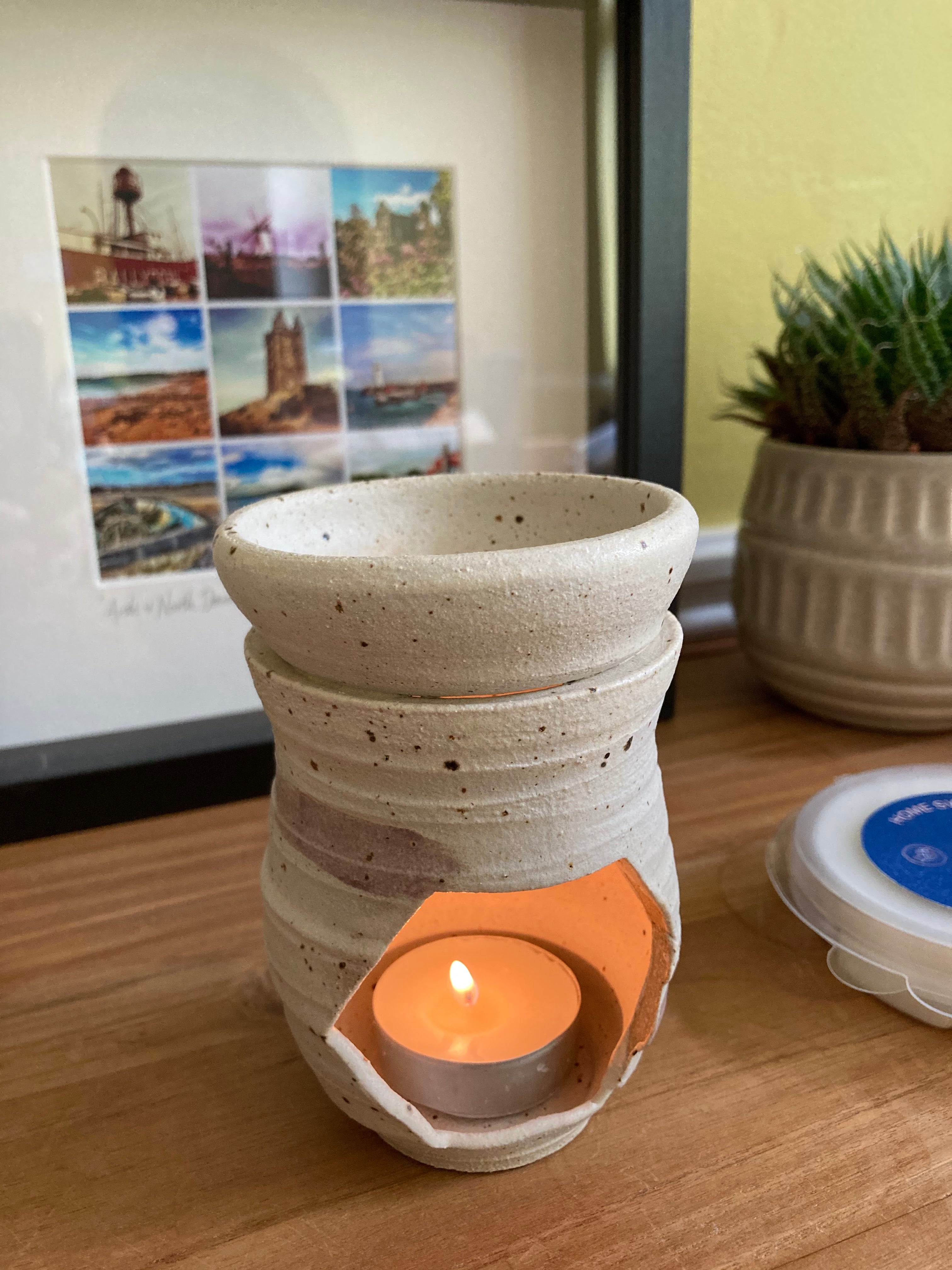 Purple Speckled Ceramic Wax Burner - Beehive Ceramics