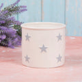 White Ceramic Planter Pot With Stars